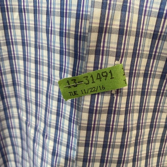 CANALI Men’s Check Long Sleeve Button Down Shirt Size 16 1/2 - Picture 5 of 10